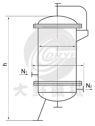 非金属滤芯精细过滤器结构尺寸（典型结构II）