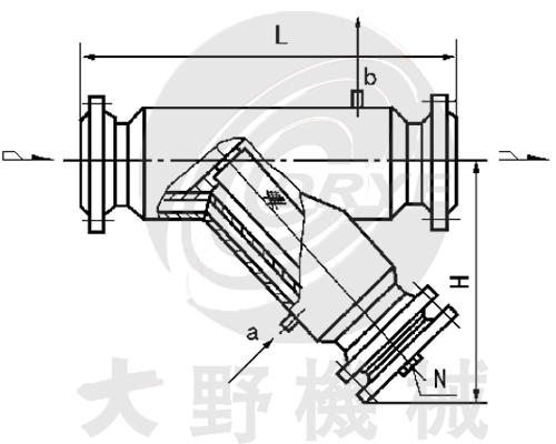 Y型带夹套法兰连接焊接式过滤器（DGYJII-F型）-大野机械